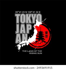 Tokyo - Japan stylish t-shirt , typography, print, vector illustration. 