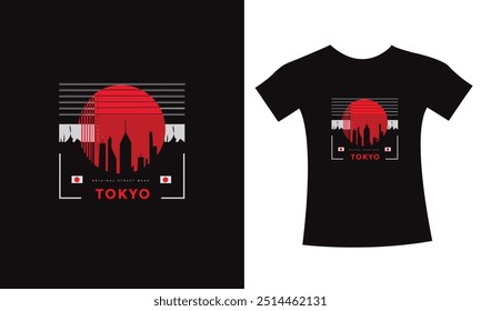 Tóquio japão tipografia design vestuário t shirt Perfeito para itens de impressão, citações vetoriais.