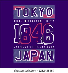 tokyo japan typography design sport t shirt 