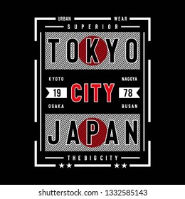 tokyo japan typography design for t shirt, vector illustration - Vector