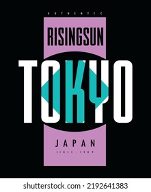 Tokyo Japan typography design t-shirt print vector illustration