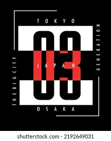 Tokyo Japan typography design t-shirt print vector illustration