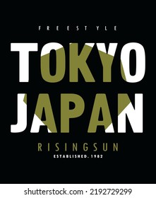 Tokyo Japan typography design t-shirt print vector illustration