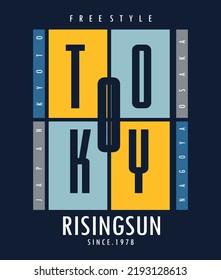Tokyo Japan typography design t-shirt print vector illustration