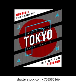 Tokyo Japan Typography Graphic Art, T Shirt Design Vector Illustration Idea