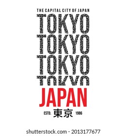 Tokyo japan typography graphic design, for t-shirt prints, vector illustration