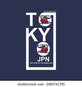 Tokyo - Japan typography graphic design, for t-shirt prints, posters and other uses.