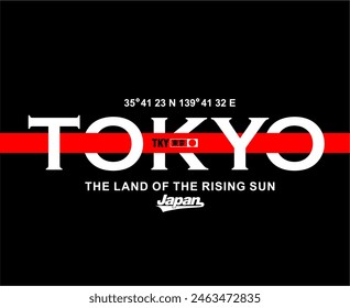 TOKYO, japan typography graphic for t-shirt design. Tee shirt print, original apparel with grunge. Vector illustration.