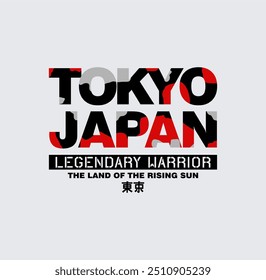 TOKYO, Japan typography graphic for t-shirt design. Tee shirt print, original apparel with grunge. Vector illustration.