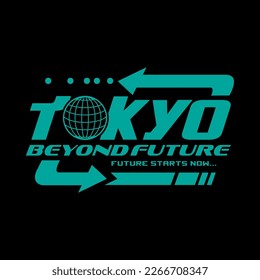 Tokyo japan typography slogan streetwear y2k style logo vector icon illustration. Print, poster, fashion, tshirt, sticker