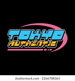Tokyo japan typography slogan streetwear y2k style logo vector icon illustration. Print, poster, fashion, tshirt, sticker