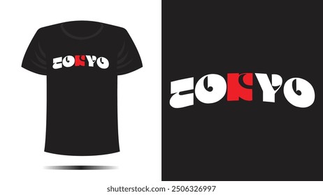 Tokyo japan typography t shirt design,typography illustration unique