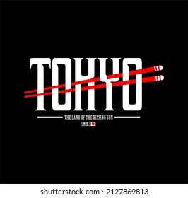 TOKYO , JAPAN Typography t-shirt design vector illustration.