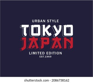 Tokyo Japan Typography Vector T-shirt Design for print 