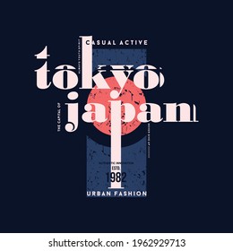 tokyo japan, urban city, east asia graphic design t shirt typography vector