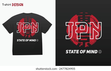 "Tokyo Japan" Urban Typography Street wear T-shirt mock up vector. Eps 10 vector