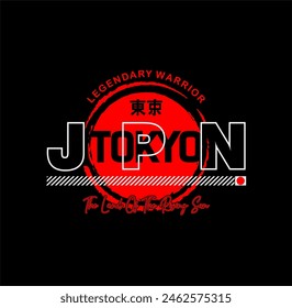  Tokyo Japan vintage t-shirt street wear. Typography slogan t shirt design.