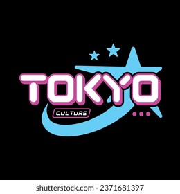 Tokyo japan Y2K Streetwear ästhetische Slogan Typografie T-Shirt Stil Logo Vektorsymbol-Design Illustration. Tokyo Kultur. Poster, Banner, Slogan-Hemd, Kleidung, Aufkleber, Abzeichen