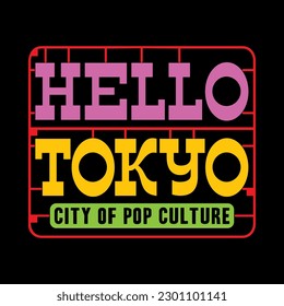 Tokyo japan y2k streetwear style colorful slogan typography vector design icon illustration. Kanji translation Tokyo. Tshirt, poster, banner, fashion, slogan shirt, sticker, flyer.