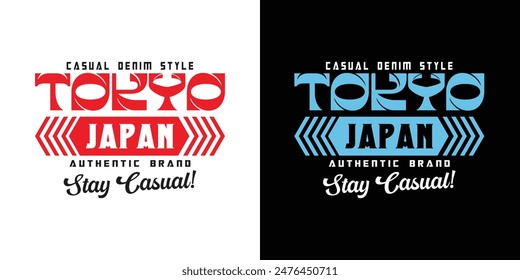 Tokyo japan y2k streetwear style typography vector t shirt design icon illustration. Tshirt, poster, banner, fashion, slogan shirt, sticker, flyer.