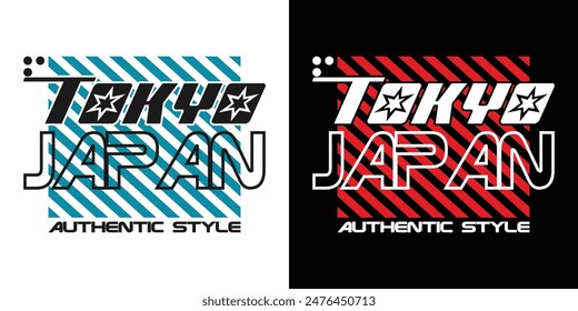 Tokyo japan y2k streetwear style typography vector t shirt design icon illustration. Tshirt, poster, banner, fashion, slogan shirt, sticker, flyer.