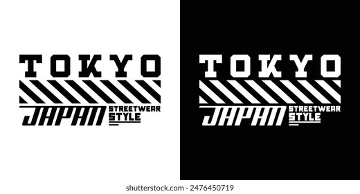 Tokyo japan y2k streetwear style typography vector t shirt design icon illustration. Tshirt, poster, banner, fashion, slogan shirt, sticker, flyer.