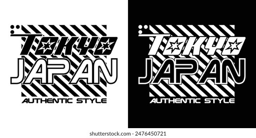 Tokyo japan y2k streetwear style typography vector t shirt design icon illustration. Tshirt, poster, banner, fashion, slogan shirt, sticker, flyer.