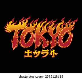 Tokyo Japanese typography grunge text. Vector illustration design for fashion graphics, t shirts, prints, posters, gifts, stickers. Vector illustration on the theme of Japan, Tokyo for t-shirt