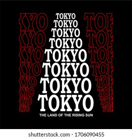 TOKYO The Land Of The Rising Sun T-Shirt Design Typography
