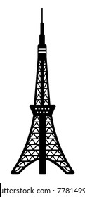 Tokyo landmark building / architecture illustration (Tokyo tower)