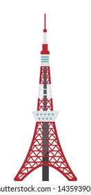 Tokyo landmark building flat vector illustration / Tokyo tower