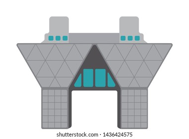 Tokyo landmark building flat vector illustration / Tokyo big sight