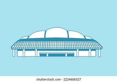 Tokyo landmark building  illustration | Dome stadium