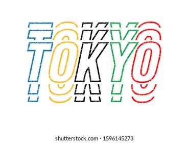 Tokyo leader generation slogan t-shirt trendy design. Colorful apparel typography, tee shirt print with inscription in Japanese with the translation: Tokyo. Vector illustration