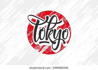 tokyo lettering background vector design