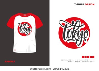 tokyo lettering t shirt design