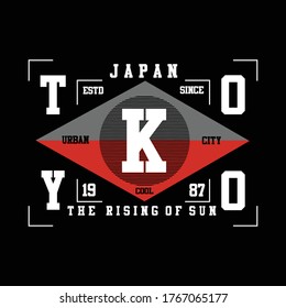 tokyo lettering tee typography graphic t shirt print vector illustration design
