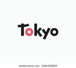 Tokyo lettering word mark. Simple minimal style Tokyo logotype vector illustration template