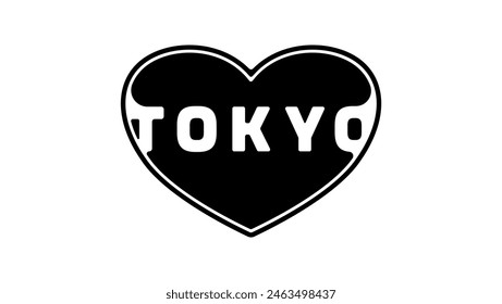 Tokyo logo, black isolated silhouette