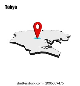 Tokyo map 3d vector graphics