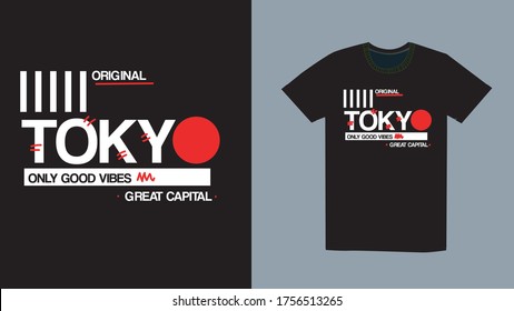 tokyo only good vibes,t-shirt design fashion vector for men and kids wear