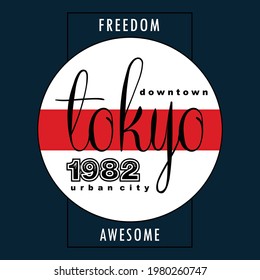 Tokyo Osaka Stylish Letters Typography Graphic T shirt Print Vector Illustration Design
