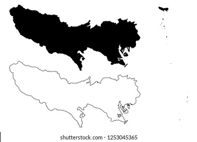 Tokyo Prefecture (Administrative divisions of Japan, Prefectures of Japan) map vector illustration, scribble sketch Tokyo Metropolis (Greater Tokyo Area)map