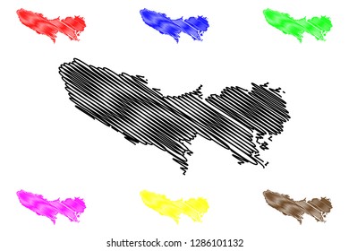 Tokyo Prefecture (Administrative divisions of Japan, Prefectures of Japan) map vector illustration, scribble sketch Tokyo Metropolis (Greater Tokyo Area)map
