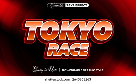 tokyo race editable text effect, lettering typography font style
