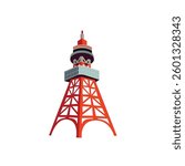 Tokyo radio tower vector illustration emoji