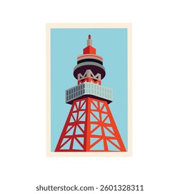 Tokyo radio tower vector illustration emoji