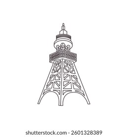 Tokyo radio tower vector illustration emoji