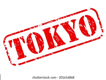 TOKYO red stamp text on white