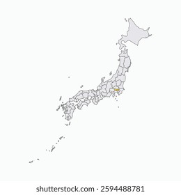 Tokyo Region highlighted on Japan map